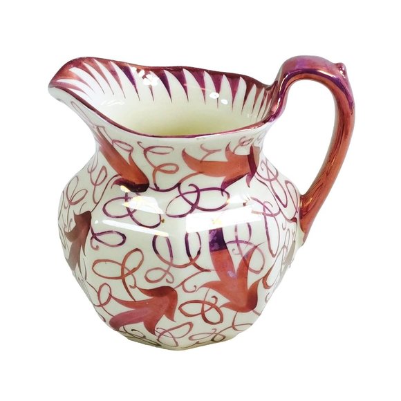 Wedgwood Creamer Pitcher  Purple Leaves Scroll Design Signed Numbered 4" - Picture 2 of 9